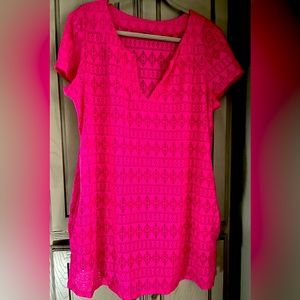 Bright pink swim cover up